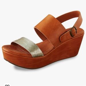 Chocolat Blue 8.5 Leather Slingback Platform Sandal, worn twice